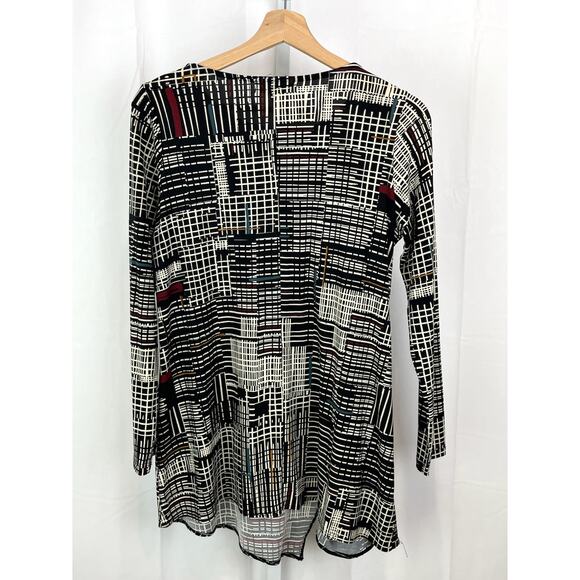 SUN KIM Size XS Printed Tunic Top Long Sleeve Pullover Shirt Multicolor - Picture 2 of 5